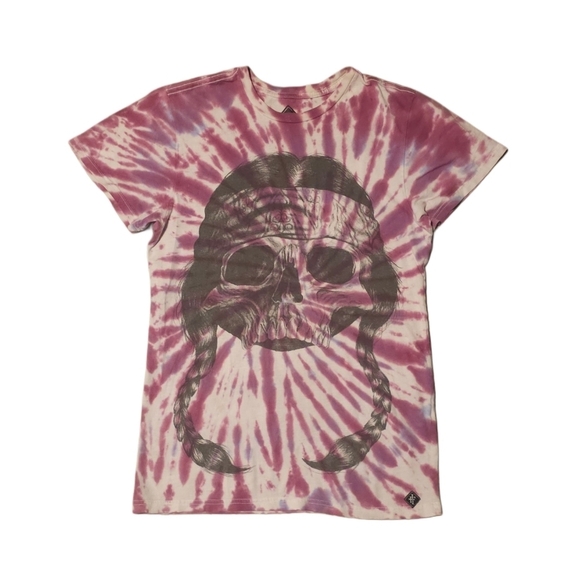 Iron Fist Tops - Iron Fist Tie Dye Skull Graphic Short Sleeve Tee